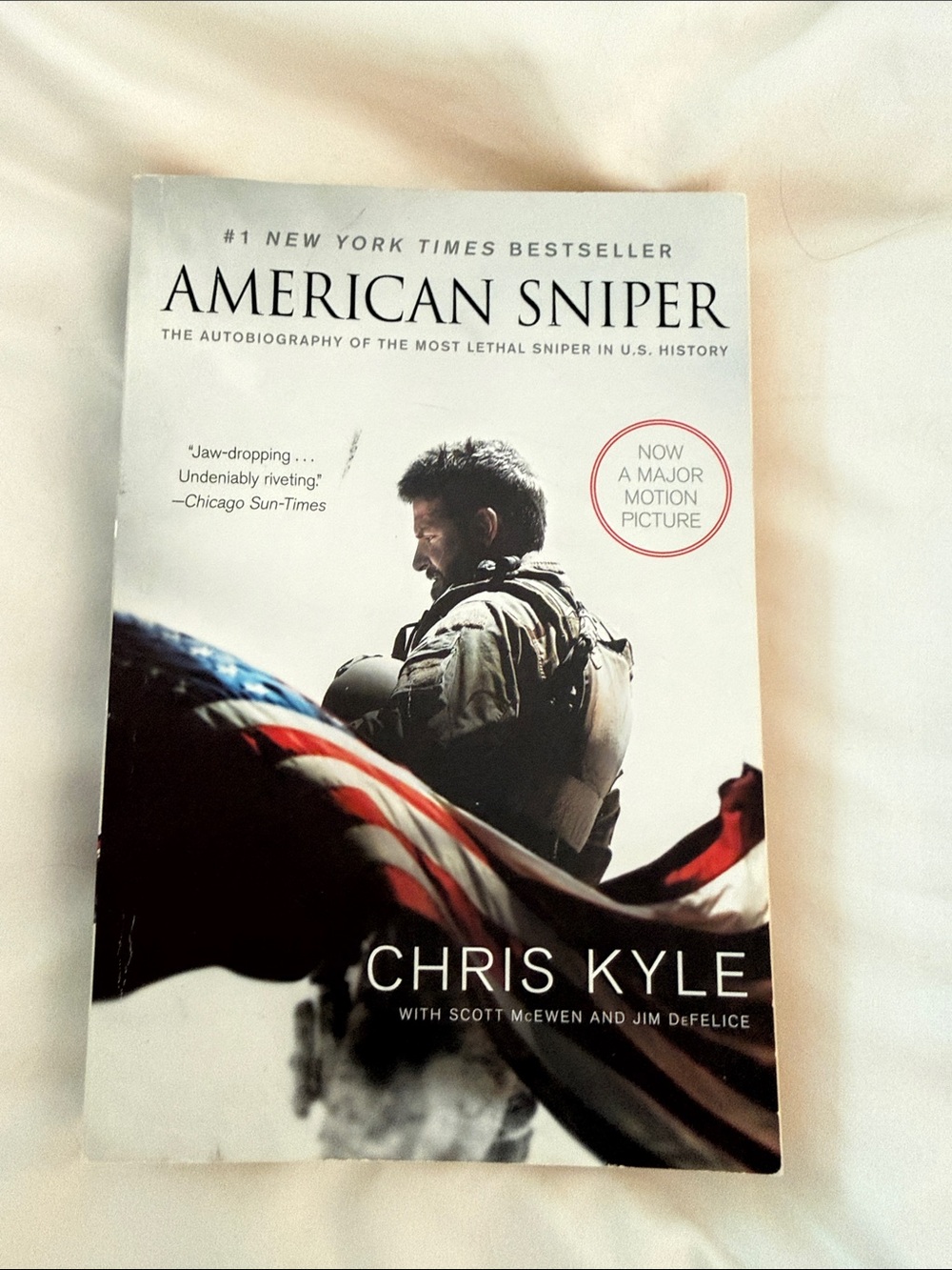 American Sniper by Chris Kyle - White Cover with Red & Black Accents